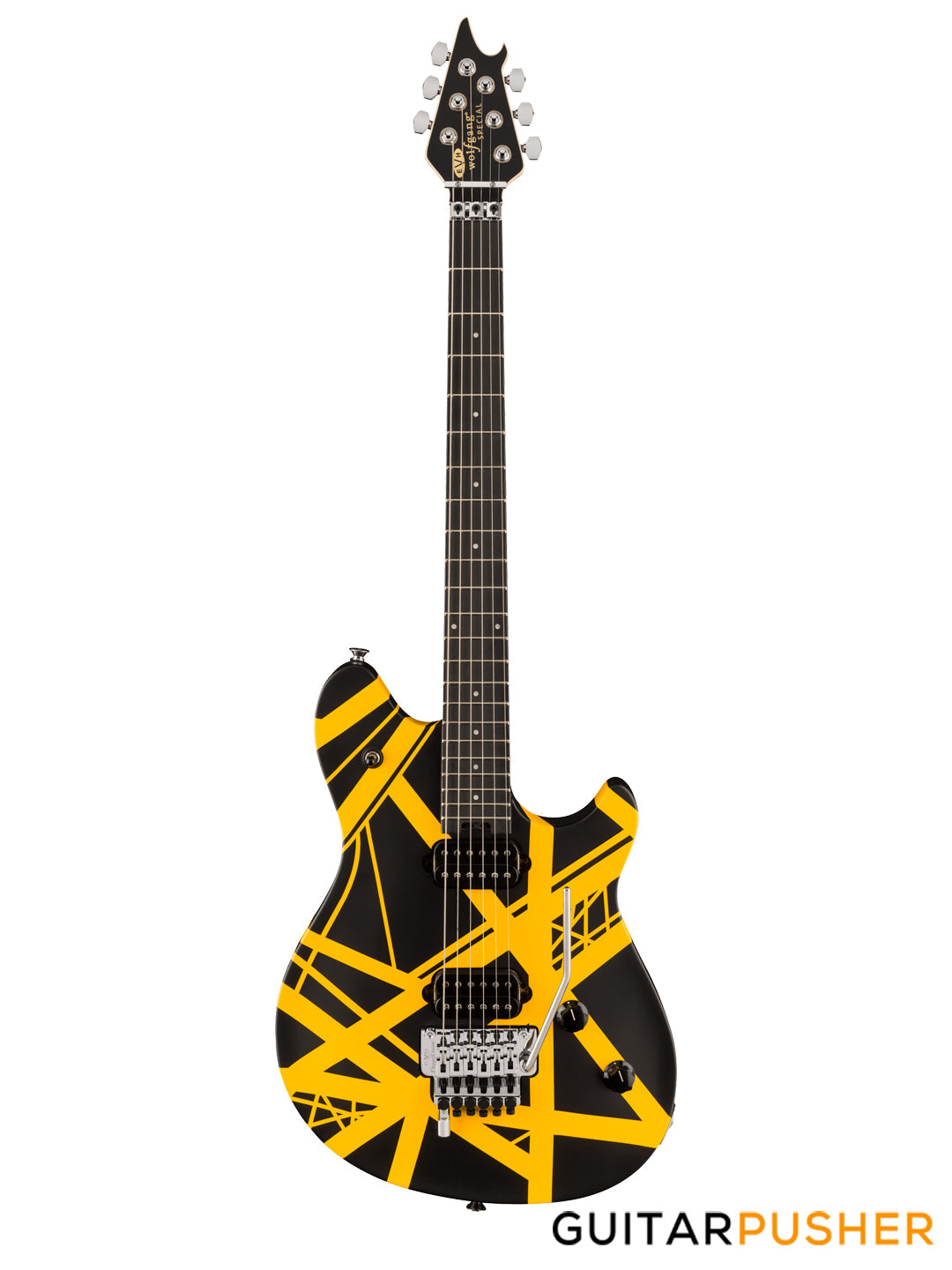 EVH Wolfgang Special Striped, Ebony Fretboard - Black w/ Yellow Stripes (5107702316)