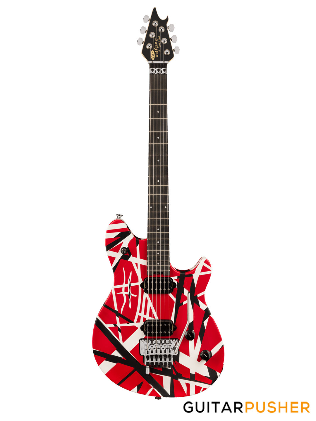 EVH Wolfgang Special Striped, Ebony Fretboard - Red w/ Black & White Stripes (5107702315)