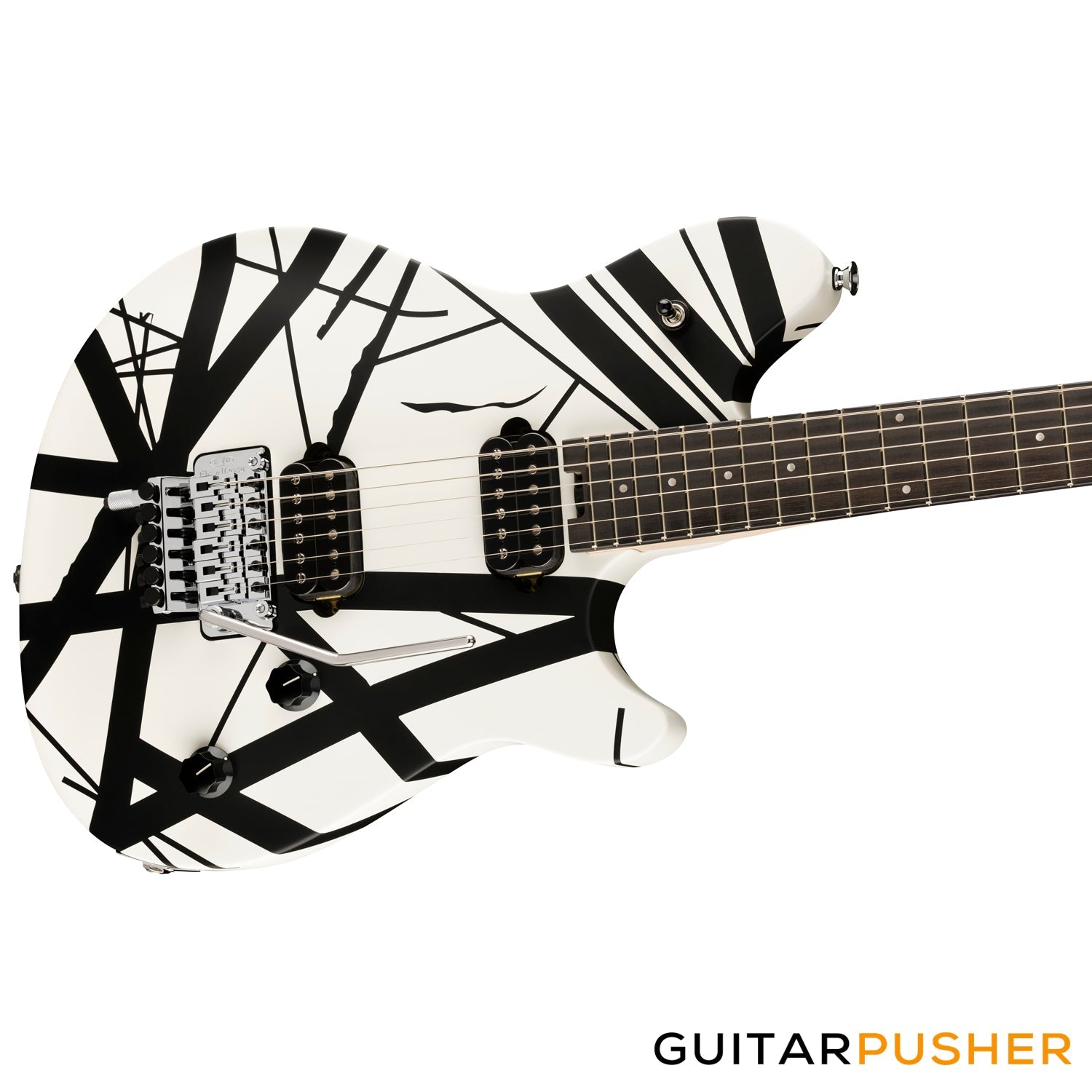 EVH Wolfgang Special Striped, Ebony Fretboard - White w/ Black Stripes (5107702317)