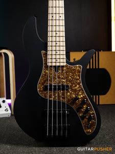 FBASS VF5-J 5-String Bass (Black Matte) - Ash Flat Top Body, Maple Fingerboard