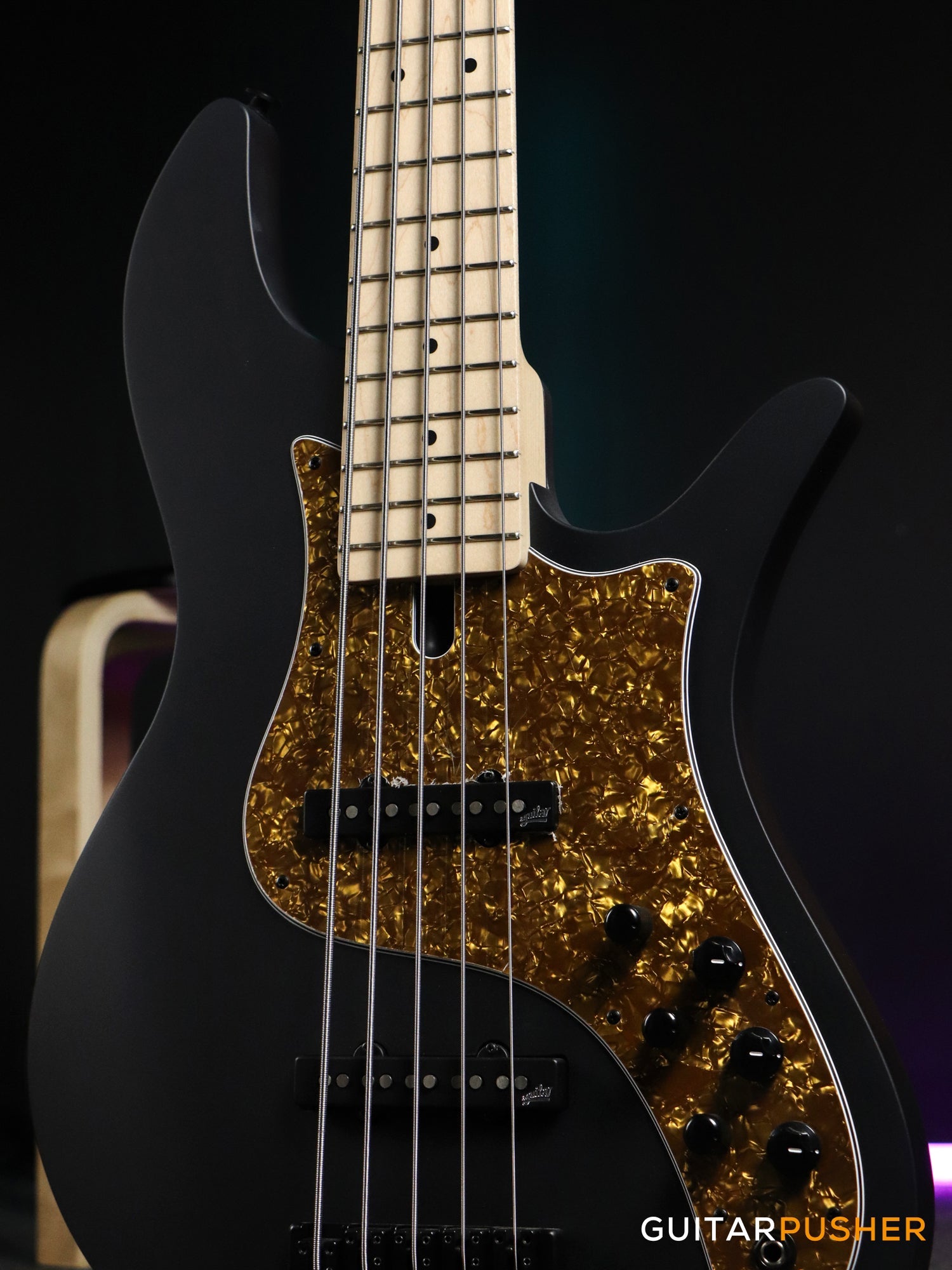 FBASS VF5-J 5-String Bass (Black Matte) - Ash Flat Top Body, Maple Fingerboard