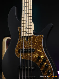 FBASS VF5-J 5-String Bass (Black Matte) - Ash Flat Top Body, Maple Fingerboard