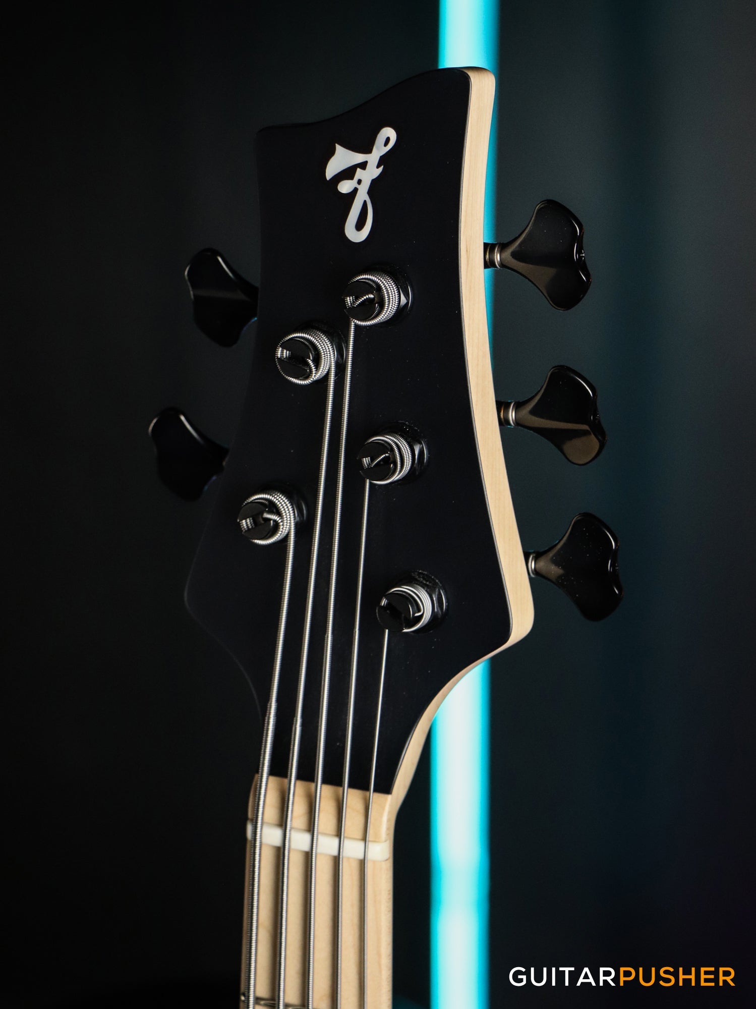 FBASS VF5-J 5-String Bass (Black Matte) - Ash Flat Top Body, Maple Fingerboard