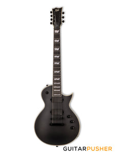 LTD EC-407 Singlecut 7-String Electric Guitar w/ EMG 60-7H/81-7H Humbucker Pickups - Black Satin