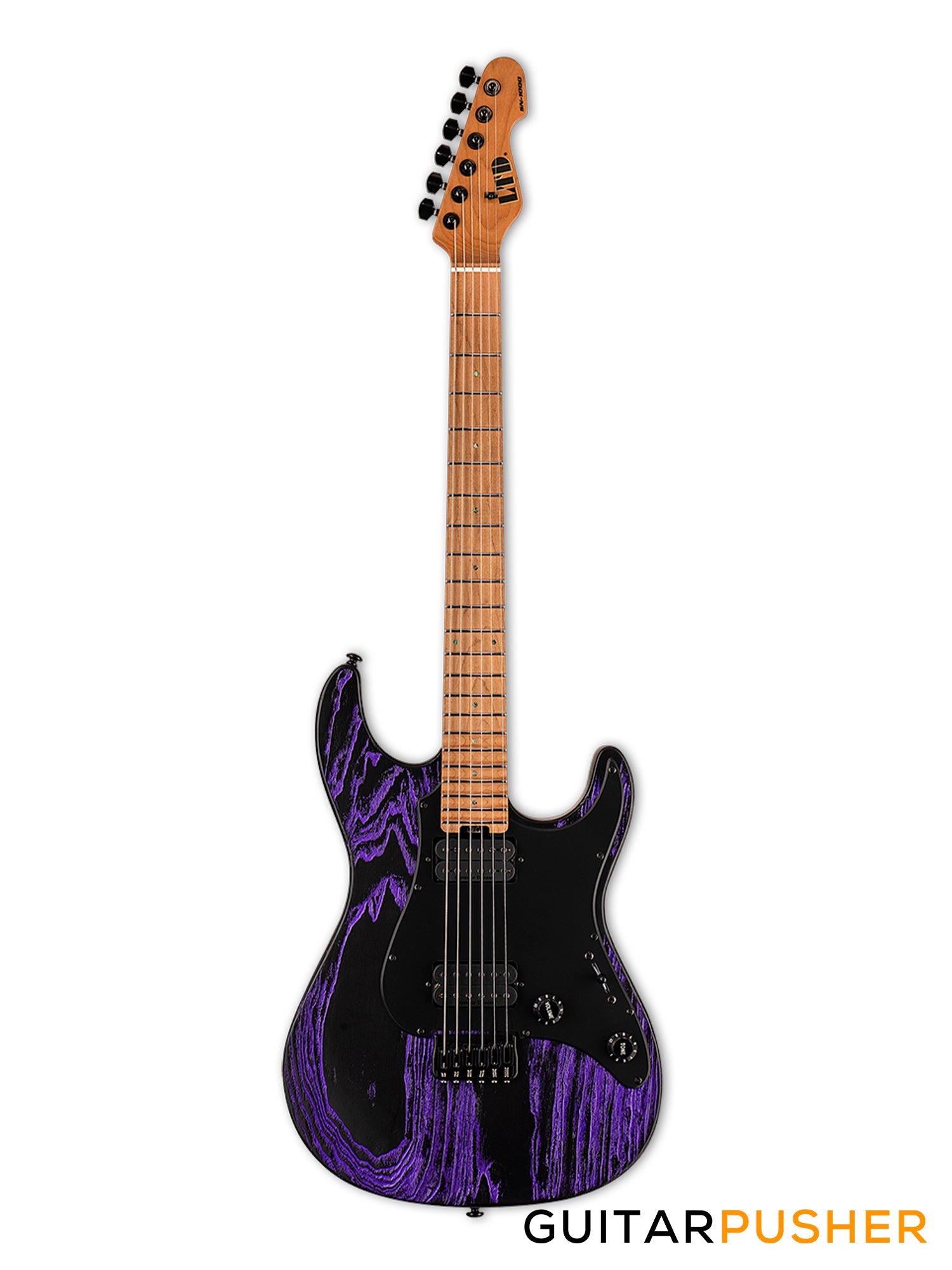 LTD SN-1000HT S-Style HH Electric Guitar w/ Seymour Duncan Sentient/Pegasus Humbucker Pickups & Hipshot Fixed Bridge - Purple Blast