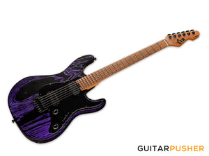 LTD SN-1000HT S-Style HH Electric Guitar w/ Seymour Duncan Sentient/Pegasus Humbucker Pickups & Hipshot Fixed Bridge - Purple Blast