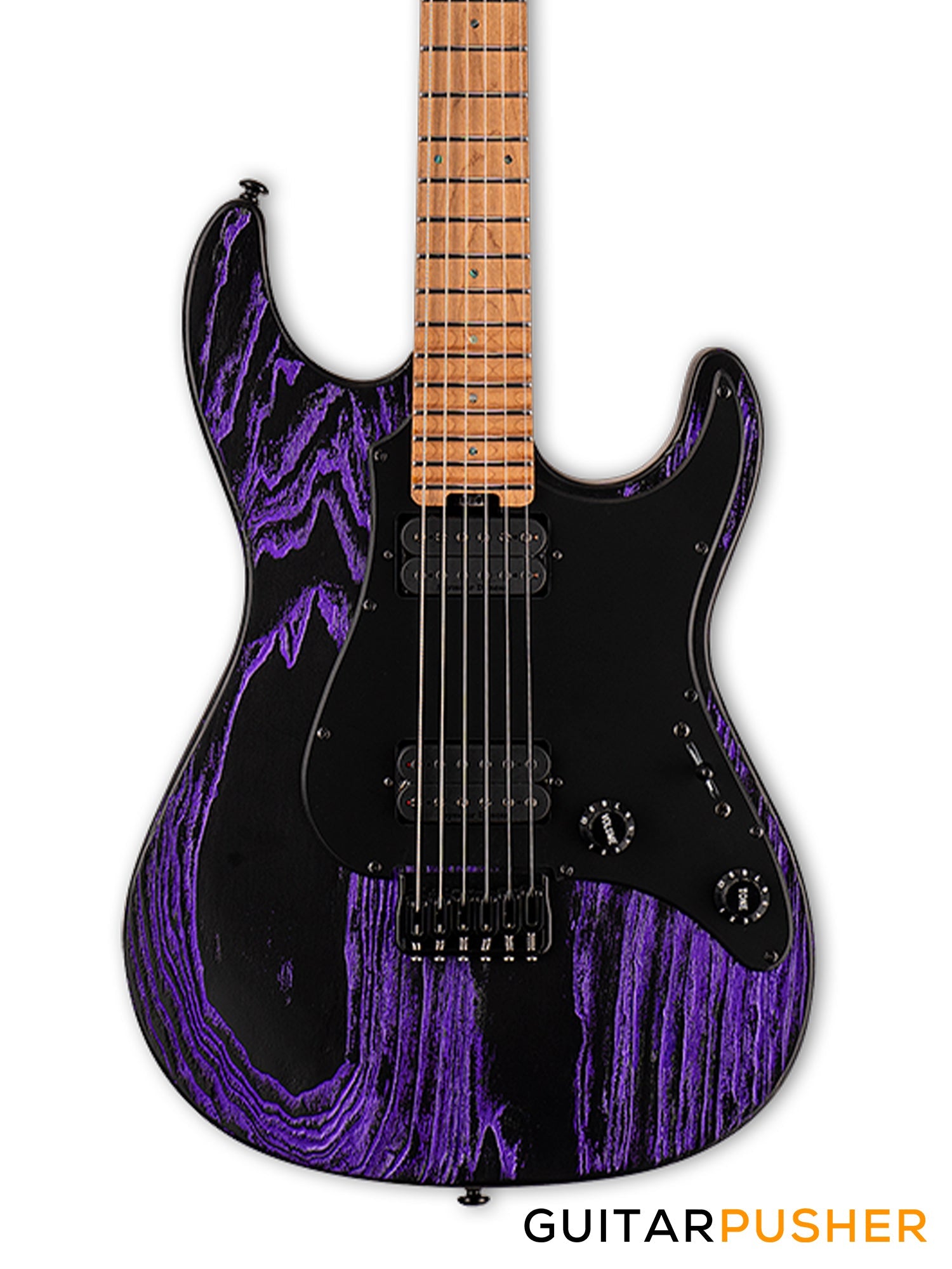 LTD SN-1000HT S-Style HH Electric Guitar w/ Seymour Duncan Sentient/Pegasus Humbucker Pickups & Hipshot Fixed Bridge - Purple Blast