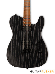 LTD TE-1000 T-Style HH Electric Guitar w/ Seymour Duncan Sentient/Pegasus Humbucker Pickups & Hipshot Bridge - Black Blast