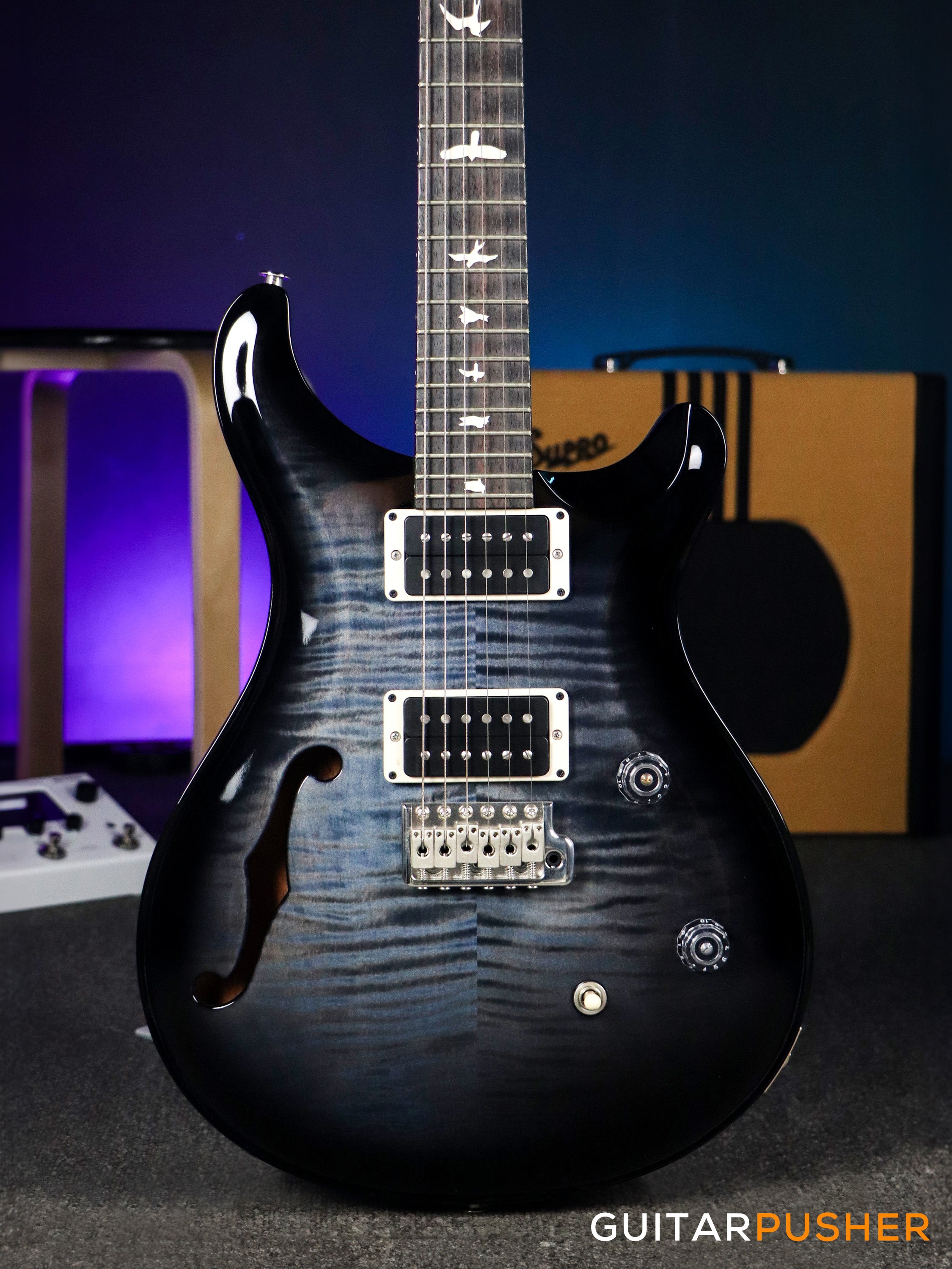 PRS Guitars USA Bolt-On CE 24 Semi-Hollow Faded Blue Smokeburst