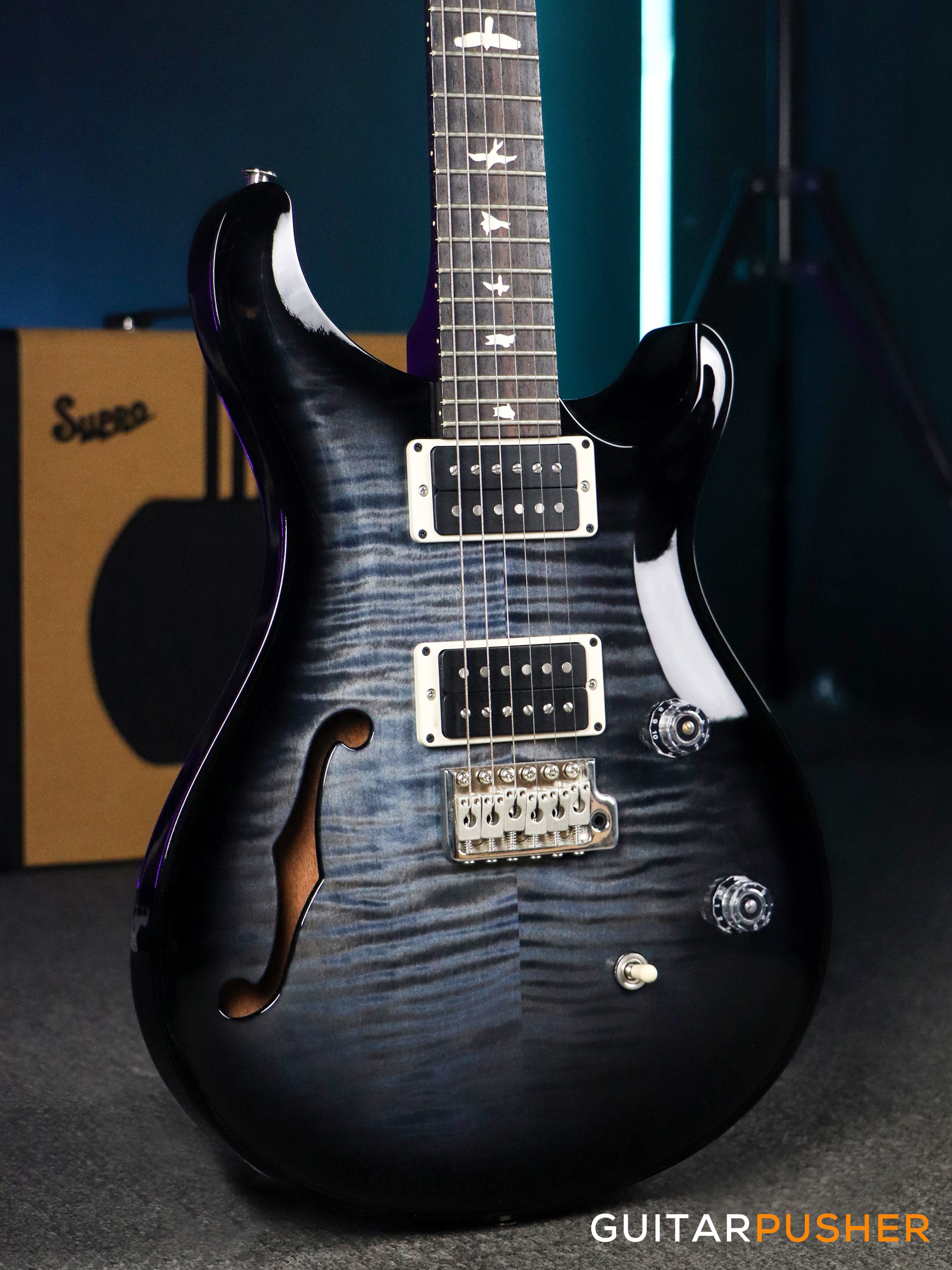 PRS Guitars USA Bolt-On CE 24 Semi-Hollow Faded Blue Smokeburst