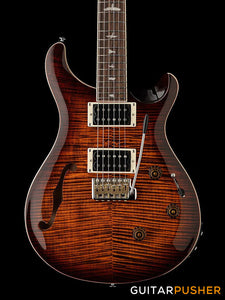 PRS Guitars SE Custom 24 Semi-Hollow Piezo Electric Guitar (Orange Tiger Smokeburst)