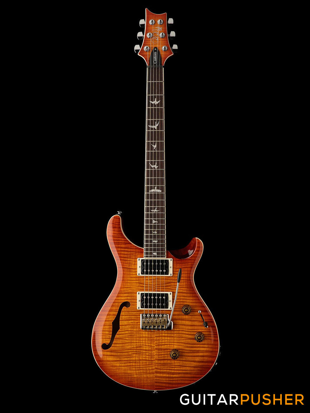 PRS Guitars SE Custom 24 Semi-Hollow Piezo Electric Guitar (Vintage Sunburst)