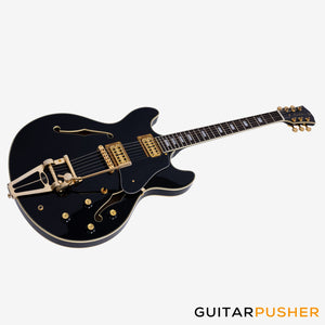 Sire H7T Maple Hollowbody Electric Guitar - Black (2024)