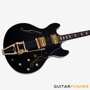 Sire H7T Maple Hollowbody Electric Guitar - Black (2024)