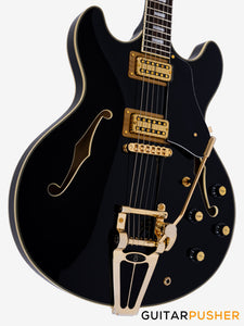 Sire H7T Maple Hollowbody Electric Guitar - Black (2024)