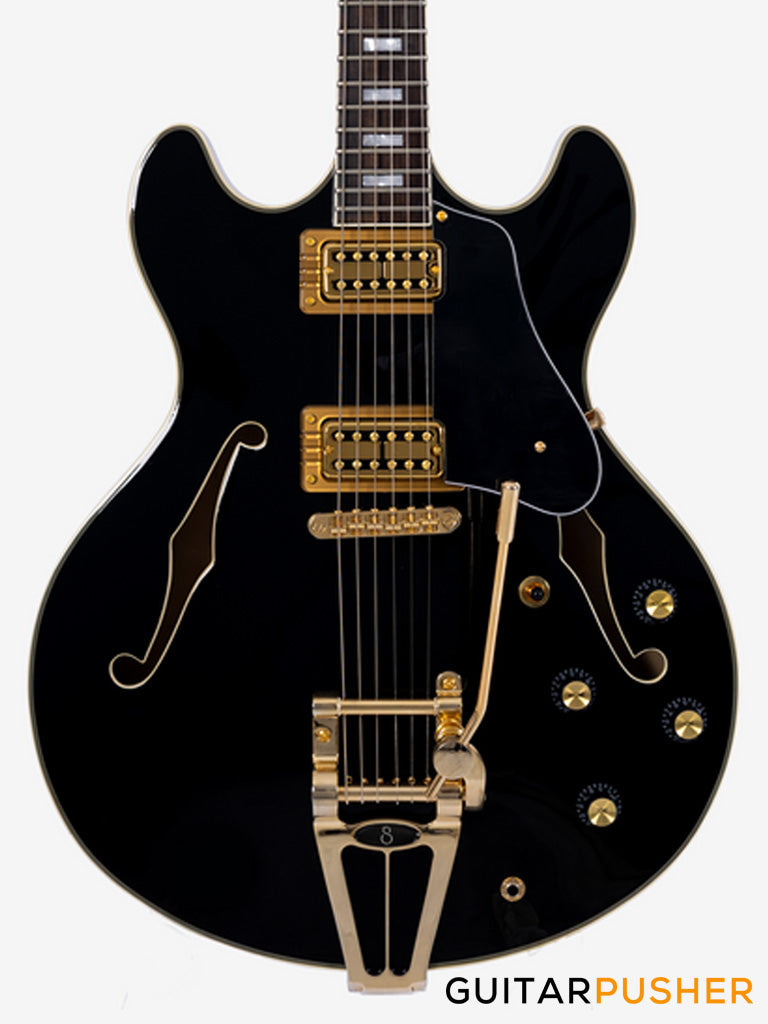 Sire H7T Maple Hollowbody Electric Guitar - Black (2024)