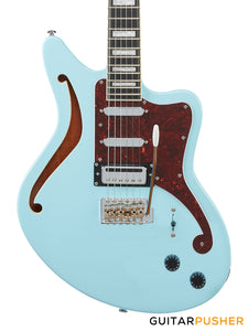 D'Angelico Premier Bedford SH Offset Electric Guitar w/ 6-Point Tremolo Bridge (Sky Blue)