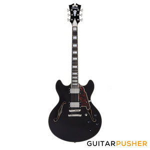 D'Angelico Premier DC Hollowbody Electric Guitar (Black Flake)