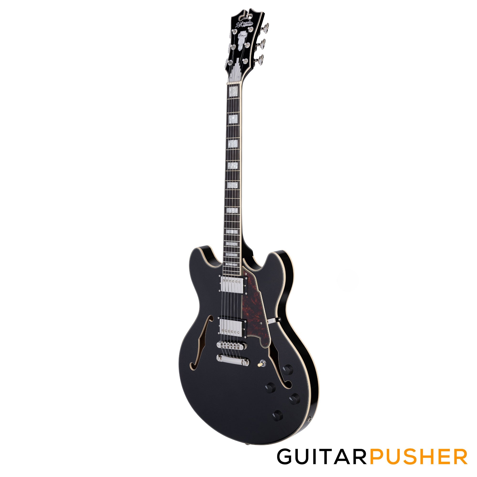 D'Angelico Premier DC Hollowbody Electric Guitar (Black Flake)