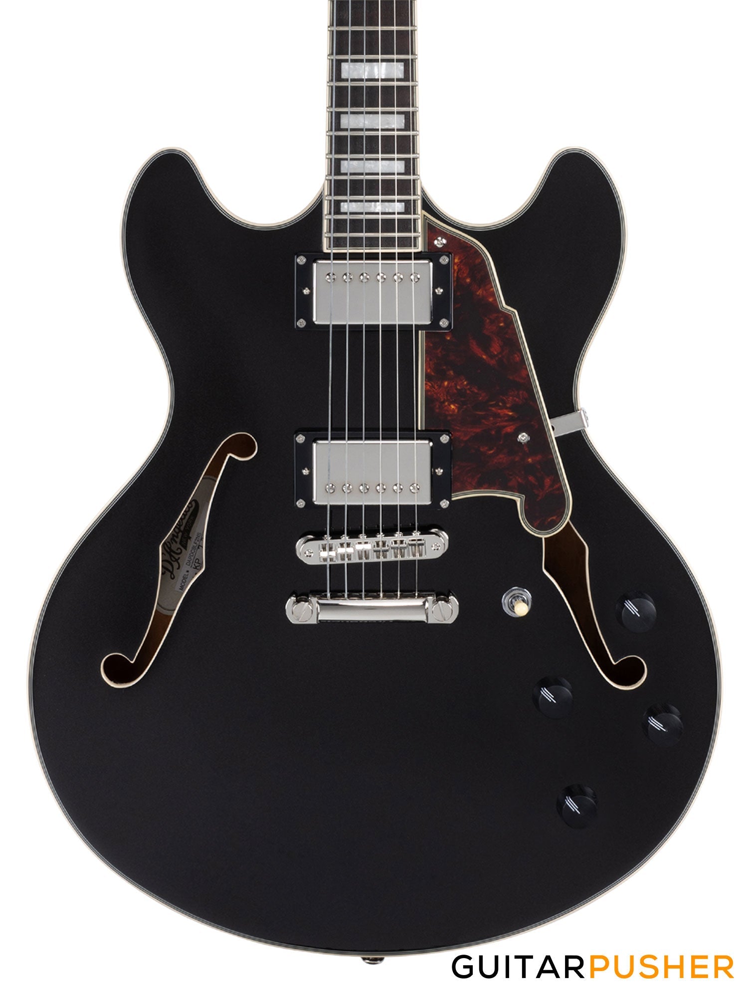 D'Angelico Premier DC Hollowbody Electric Guitar (Black Flake)