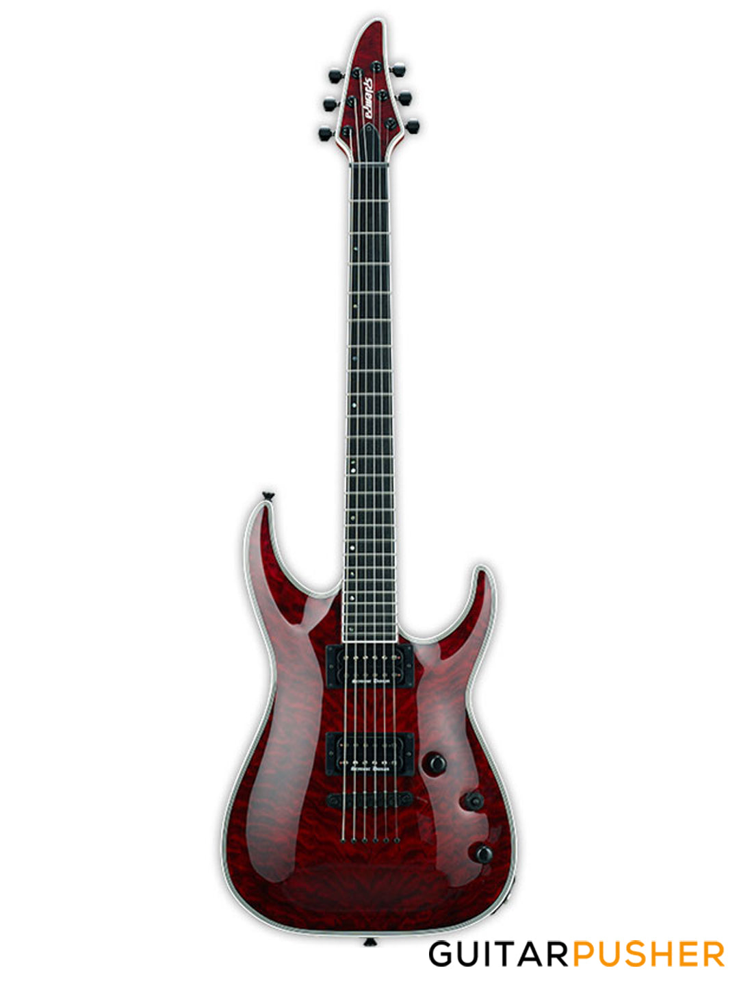 Edwards E-HR-145NT/QM Modern Electric Guitar - Black Cherry