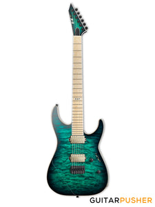 ESP E-II M Series M-II HT Modern Electric Guitar w/ Bare Knuckle Aftermath Tyger Humbucker Pickups - Black Turquoise Burst