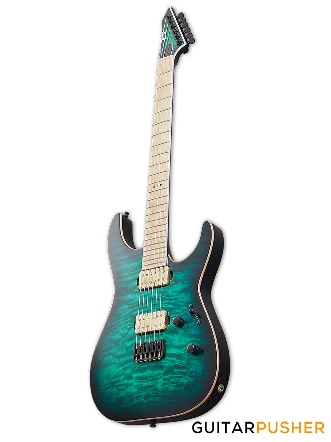 ESP E-II M Series M-II HT Modern Electric Guitar w/ Bare Knuckle Aftermath Tyger Humbucker Pickups - Black Turquoise Burst