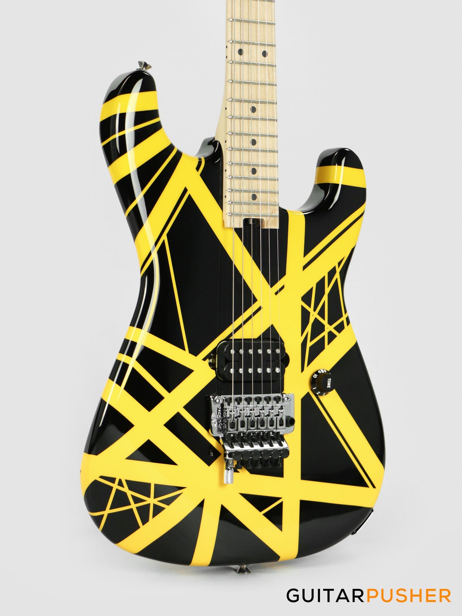 EVH Striped Series Stratocaster Electric Guitar - B/Y