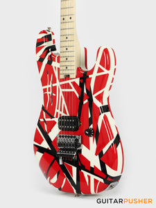 EVH Striped Series Stratocaster Electric Guitar - R/B/W