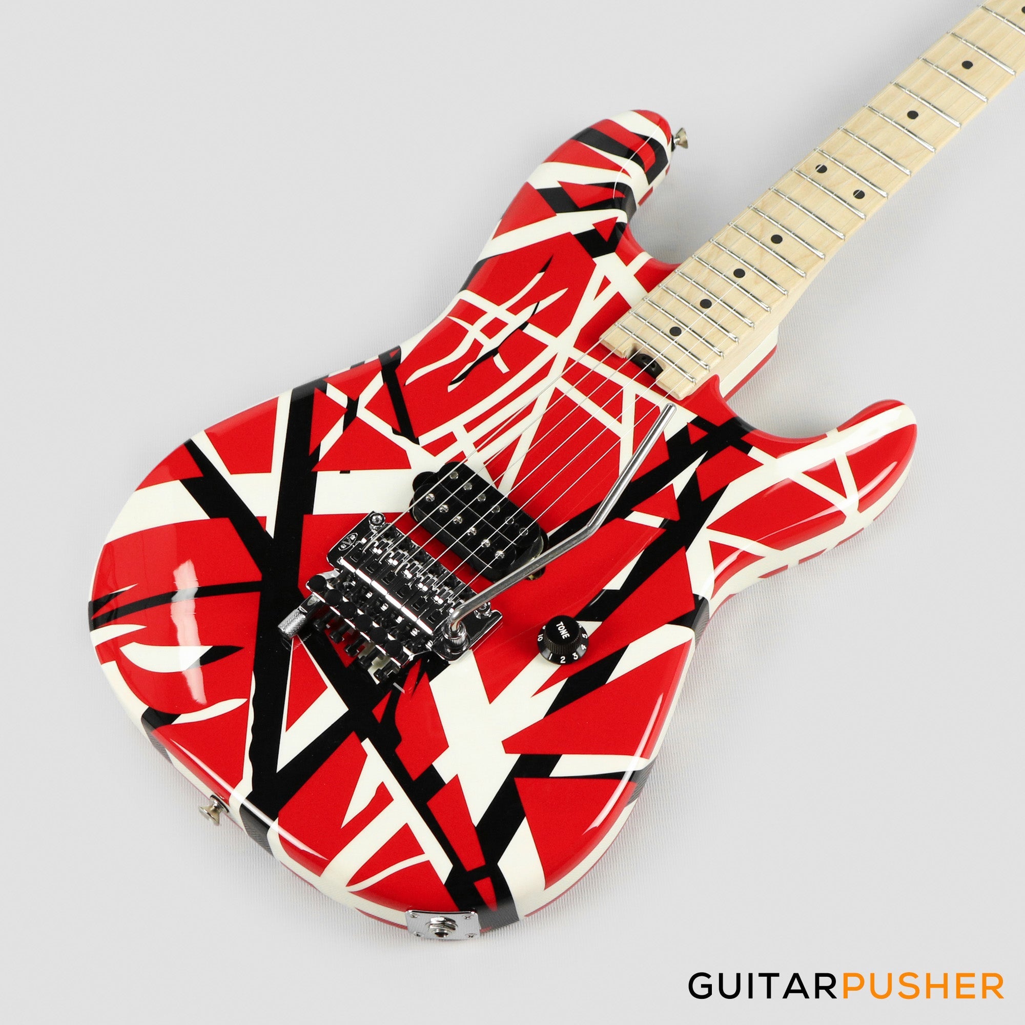 EVH Striped Series Stratocaster Electric Guitar - R/B/W