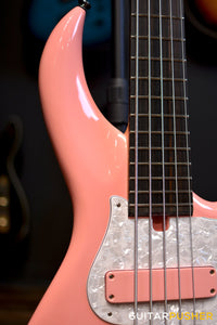 F BASS BN5 5-String Bass (Coral Pink Gloss) - Ash Body, Macassar Ebony Fingerboard