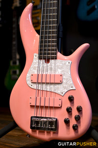 F BASS BN5 5-String Bass (Coral Pink Gloss) - Ash Body, Macassar Ebony Fingerboard