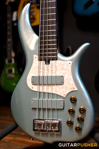 F BASS BN5 5-String Bass (Silver Jade Metallic Gloss) - Ash Body, Macassar Ebony Fingerboard