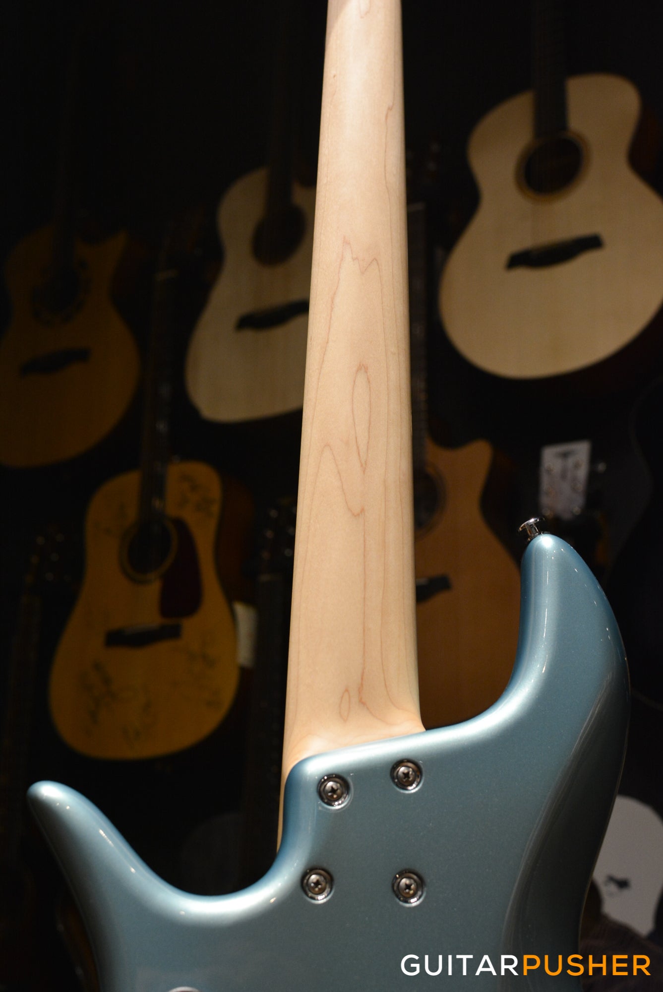 F BASS VF5-J Founder JB Bass (Ice Blue Metallic) - Ash Body, Maple Fingerboard, Tinted Pearloid Pickguard w/ Aguilar Pickups, Active F Bass Preamp, & Gig Bag (20211)