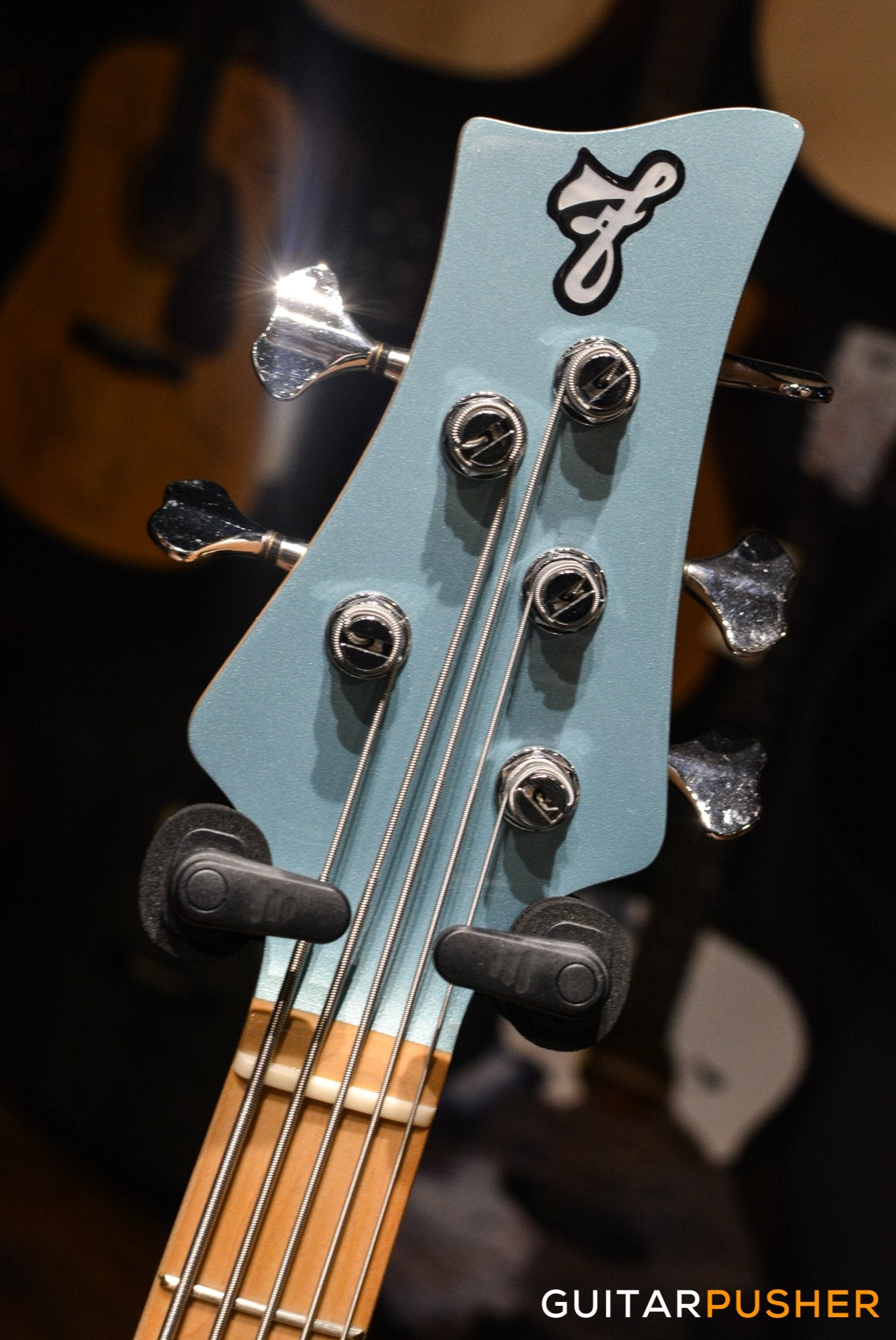 FBASS VF5-J Founder Jazz Bass (Ice Blue Metallic) - Ash Body, Maple Fingerboard, Tinted Pearloid Pickguard w/ Aguilar Pickups, Active F Bass Preamp, & Gig Bag (20211)