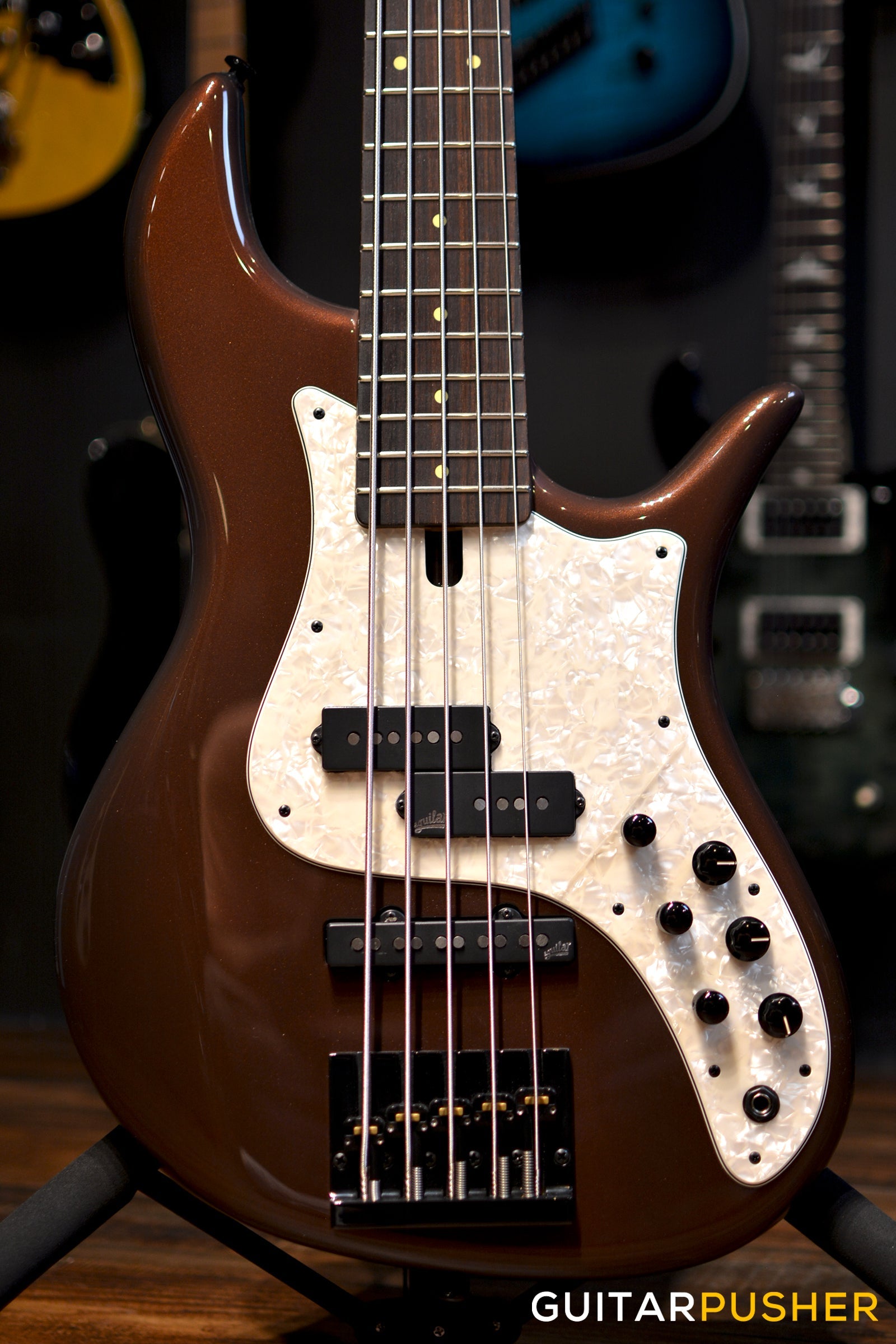 F BASS VF5-PJ 5-String Bass (Rootbeer Gloss) - Alder Body, Indian Rosewood Fingerboard