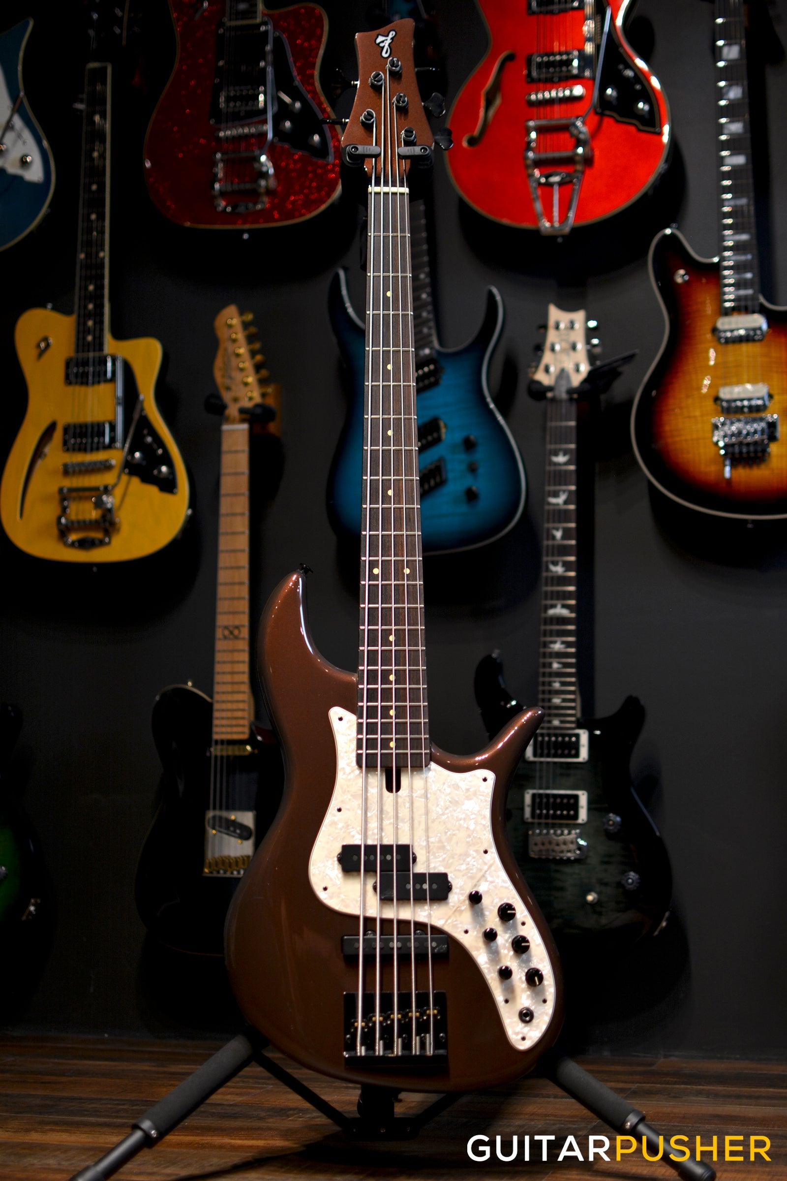 F BASS VF5-PJ 5-String Bass (Rootbeer Gloss) - Alder Body, Indian Rosewood Fingerboard