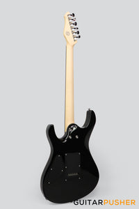 Leeky L-Series L25 S Style Electric Guitar (Flamed Maple Top/Rosewood Fingerboard) - Transblack