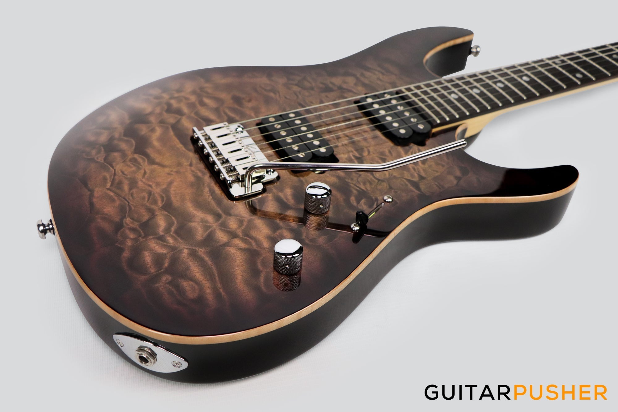 Leeky L-Series L25 S Style Electric Guitar (Flamed Maple Top/Rosewood Fingerboard) - Transblack