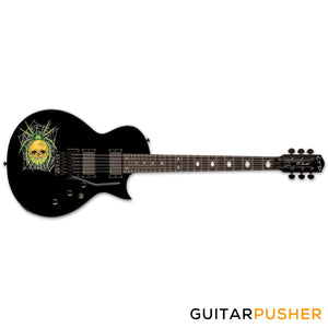 LTD 30th Anniversary KH-3 Kirk Hammet Signature Singlecut Electric Guitar w/ EMG Bone Breaker Humbucker Pickups & Floyd Rose 1000 - Black w/ Spider Graphic