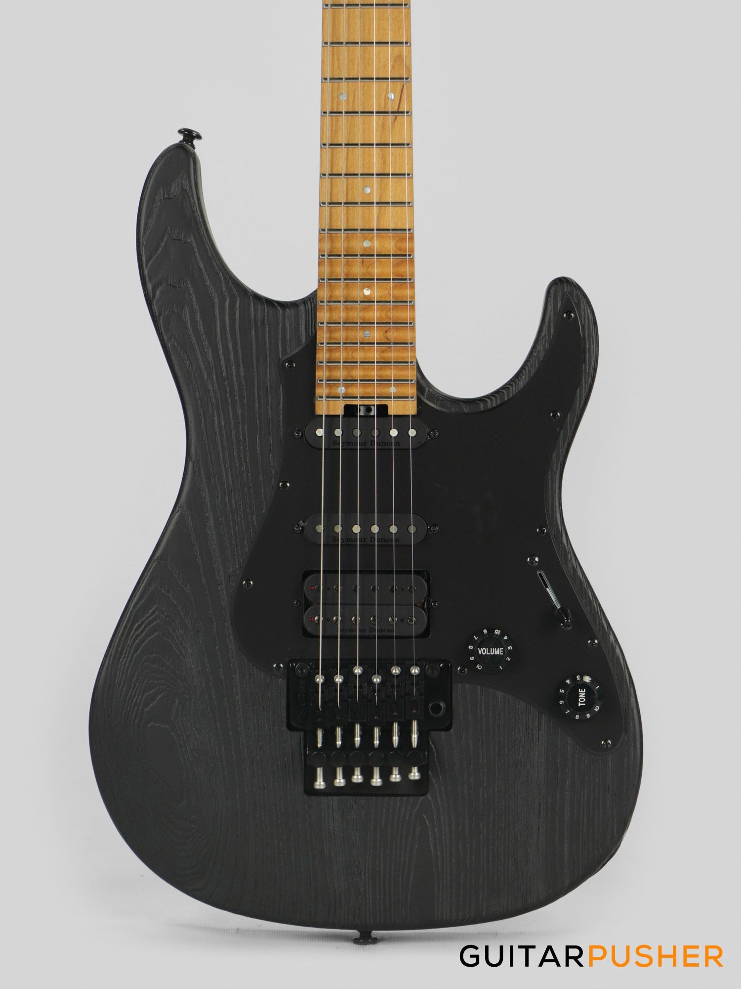 LTD SN-1000FR S-Style HSS Electric Guitar w/ Seymour Duncan Hot Strat Single Coil Pickups/Pegasus Humbucker Pickup & Floyd Rose 1000SE - Black Blast