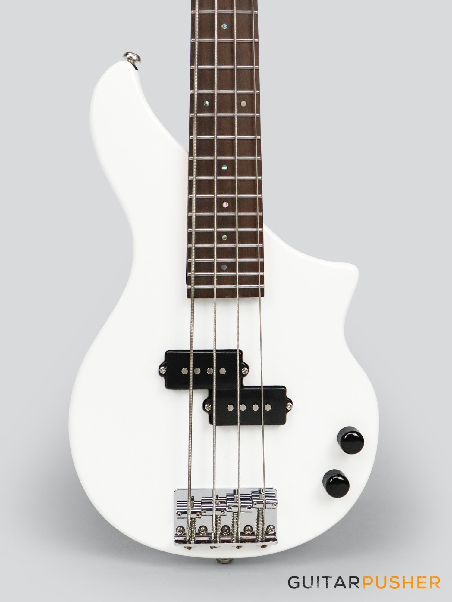 Tiny Boy Bass Monotone-2 Line Series 4-String PB Bass with Gigbag - White