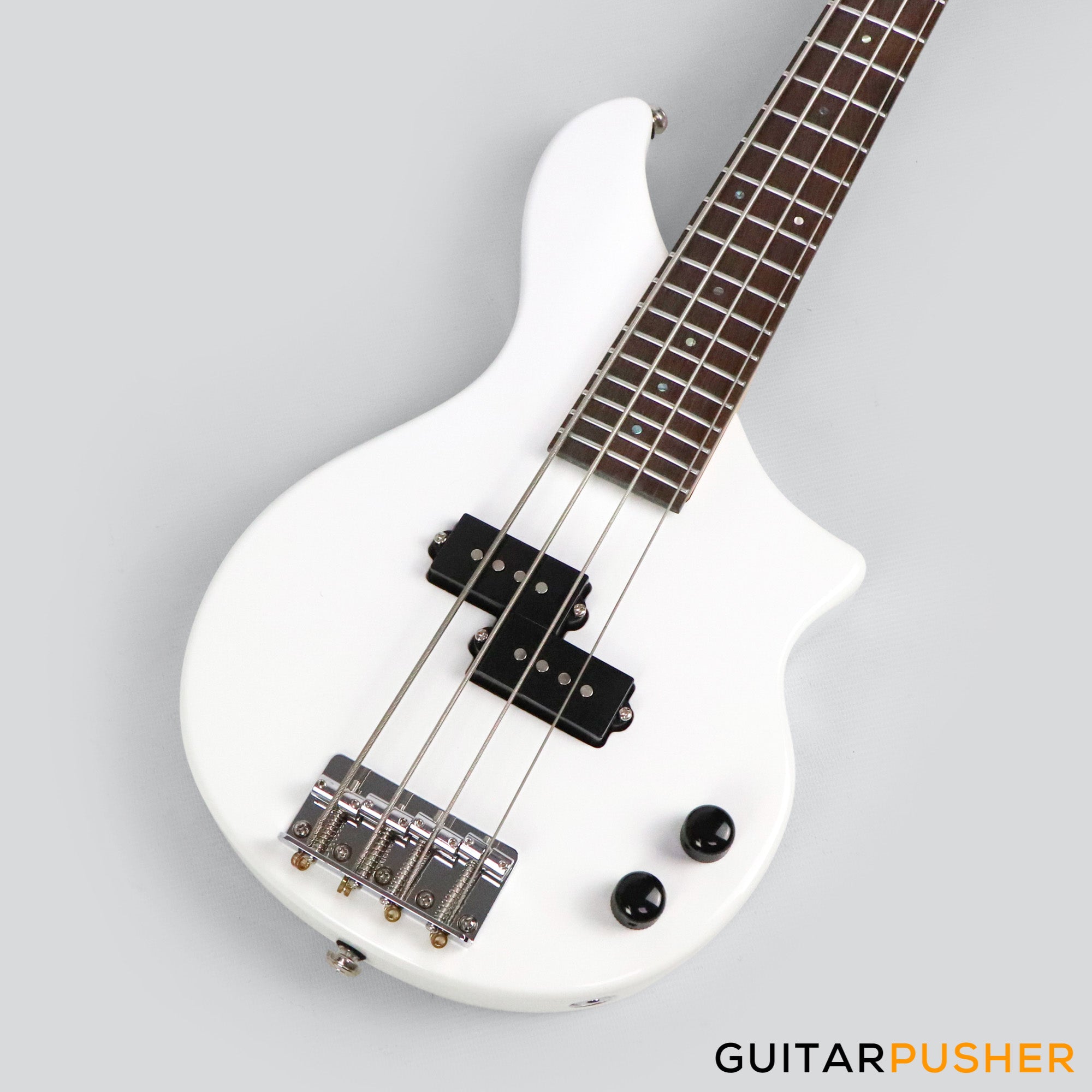 Tiny Boy Bass Monotone-2 Line Series 4-String PB Bass with Gigbag - White