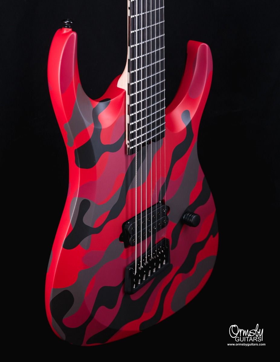 Ormsby RUN 13 - DC GTR Artist Series Dino Cazares Signature 7-String Multiscale Electric Guitar Blood Camo