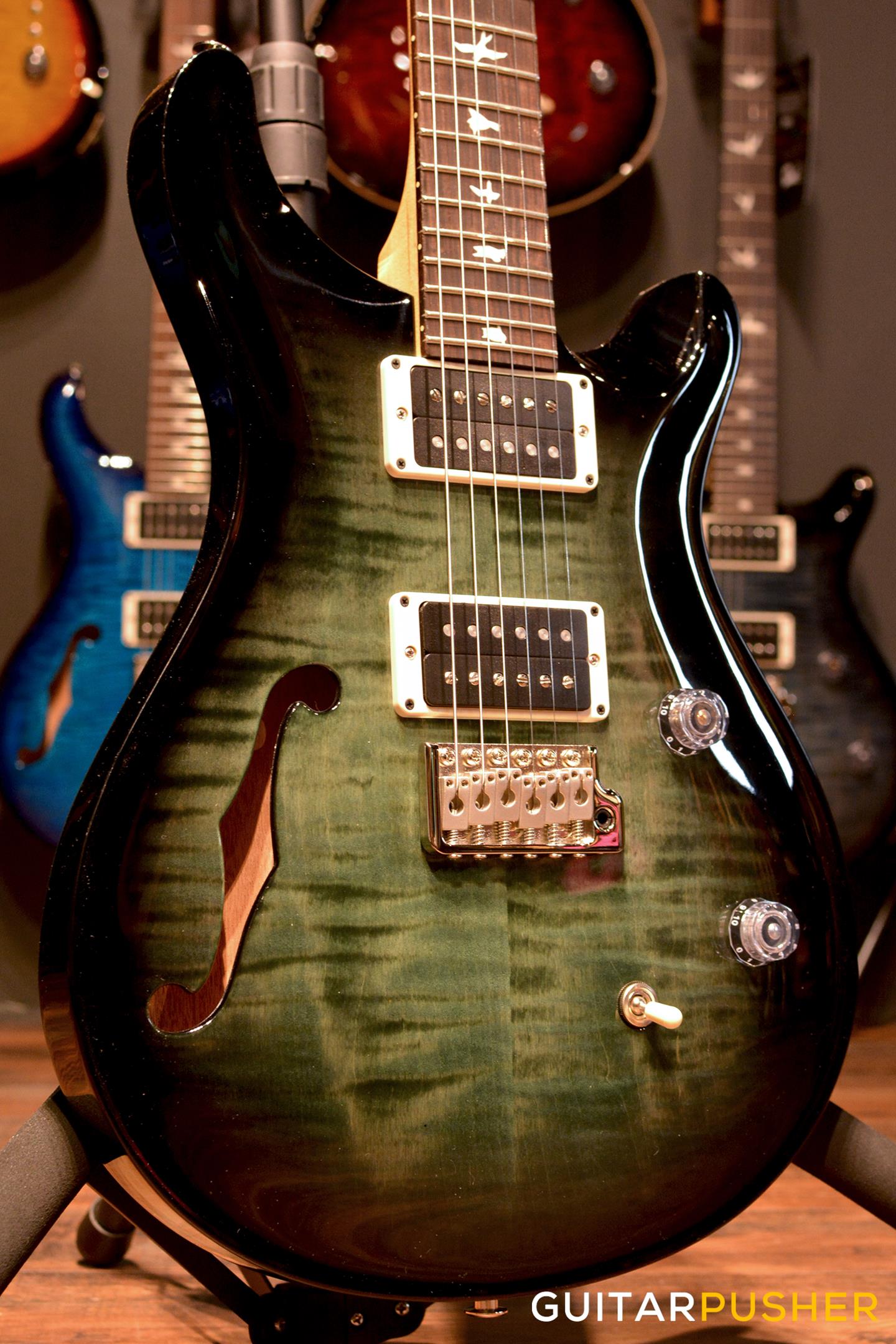 PRS Guitars USA Bolt-On CE 24 Semi-Hollow Faded Green Smokeburst