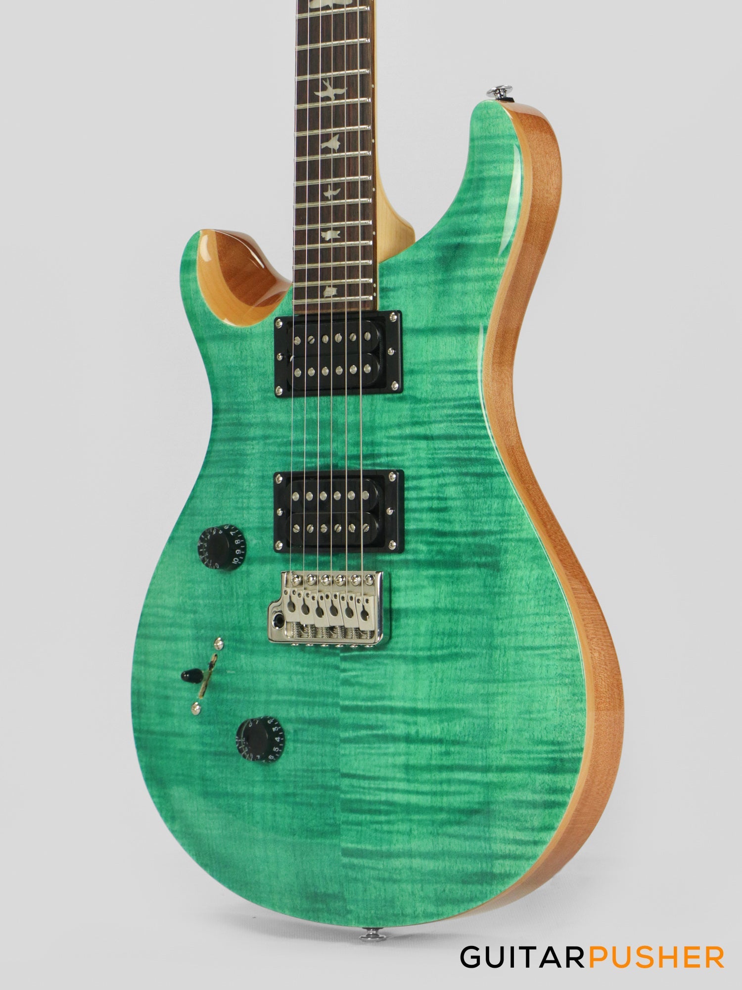 PRS Guitars SE Custom 24 Quilt Electric Guitar (Turquoise) - LEFT HAND