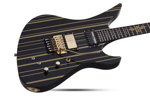 Schecter Artist Model Synyster Gates Custom-S Electric Guitar (Gloss Black w/ Gold Stripes)