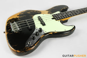 Semitone Custom JB-Style 4-String Bass Alder Body Richlite Fingerboard - Black Relic