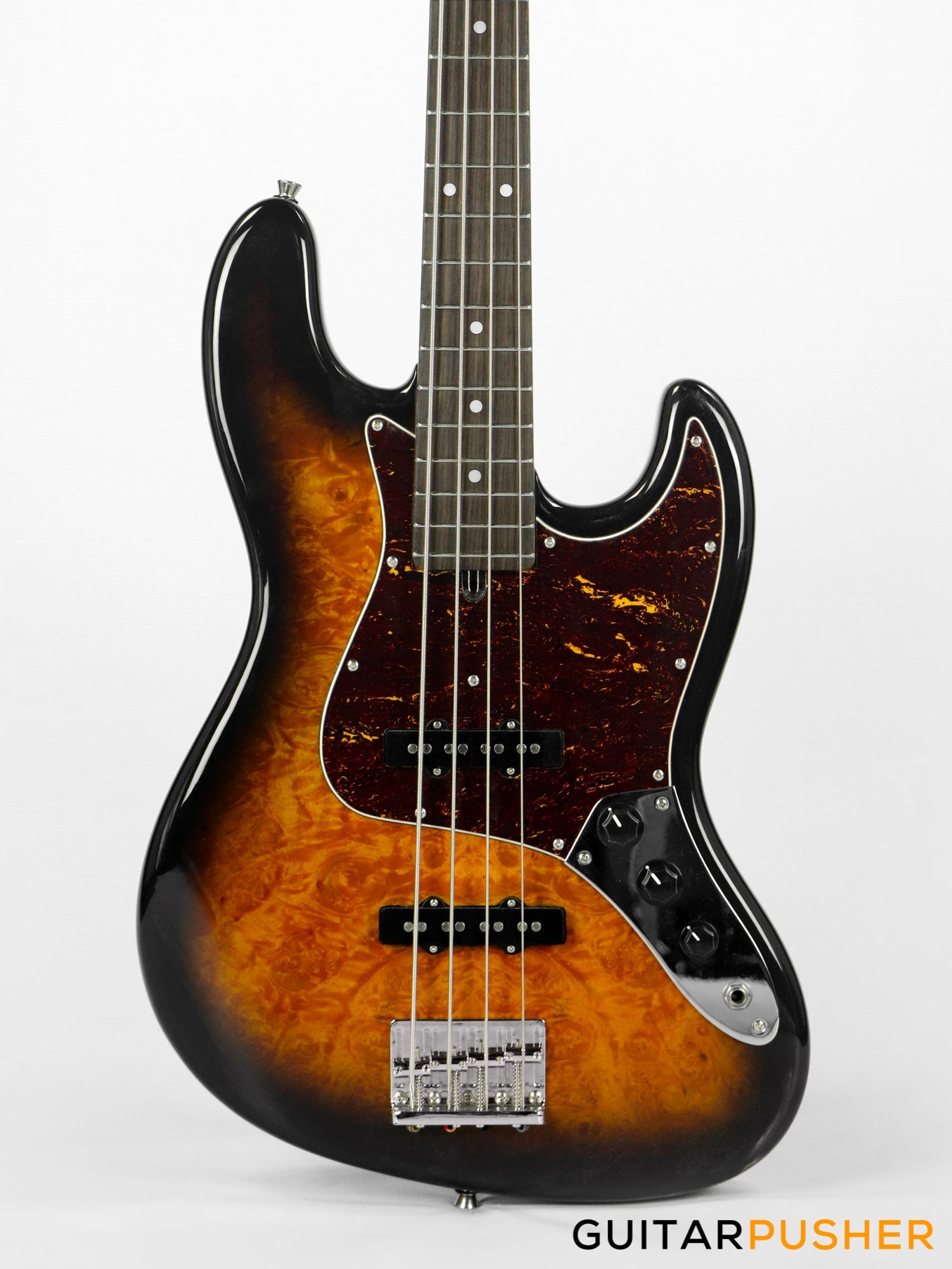 Semitone Custom JB-Style 4-String Bass Alder Body Rosewood Fingerboard - Burl Sunburst