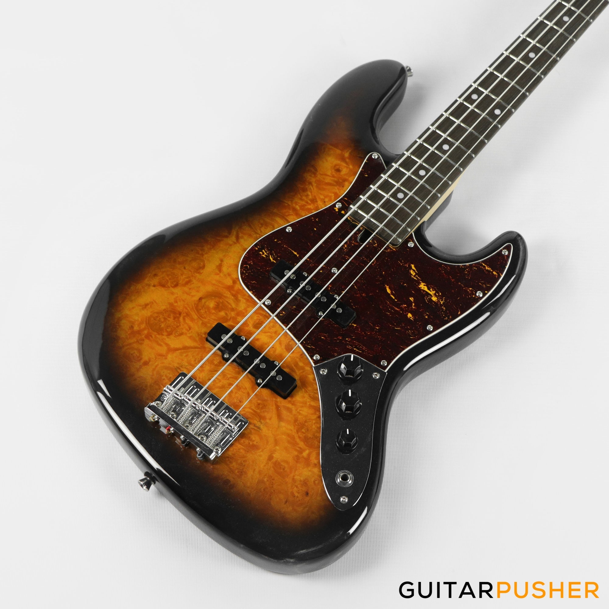 Semitone Custom JB-Style 4-String Bass Alder Body Rosewood Fingerboard - Burl Sunburst